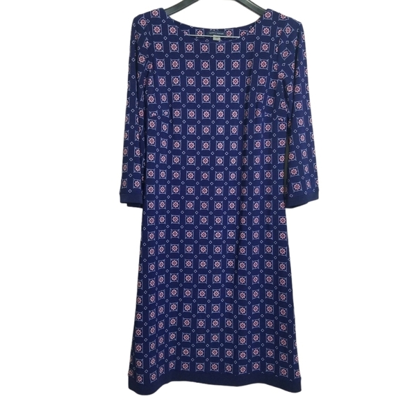 Tommy Hilfiger Dresses & Skirts - Tommy Hilfiger Navy Geometric Print Sheath Dress 4